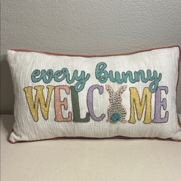 Other - Easter “Every Bunny Welcome” Decorative Pillow – 13x23